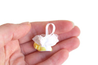 Vintage 1:12 Miniature Dollhouse White & Yellow Purse or Handbag