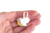 Vintage 1:12 Miniature Dollhouse White & Yellow Purse or Handbag