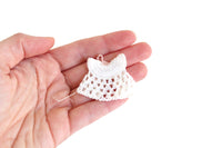 Vintage 1:12 Miniature Dollhouse White Crochet Baby Dress