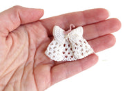 Vintage 1:12 Miniature Dollhouse White Crochet Baby Dress