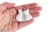 Vintage 1:12 Miniature Dollhouse White Crochet Baby Dress