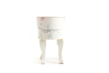 Vintage 1:12 Miniature Dollhouse White & Pink Floral End Table, Side Table or Accent Table