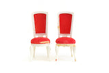 Vintage 1:12 Miniature Dollhouse Set of 2 Red Dining Chairs
