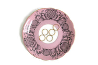 Vintage Royal Bayreuth Bavaria China Pink & Black Porcelain Saucer or Ring Dish