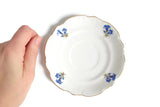 Vintage Blue & White Floral Bareuther Bavaria Porcelain China Saucer or Ring Dish