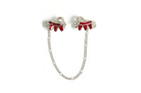 Ruby Red Rhinestone Sweater Clips