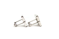 Vintage Square Silver Mid Century Cuff Links