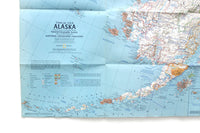 Vintage 1975 National Geographic Double-Sided Wall Map of Alaska, USA