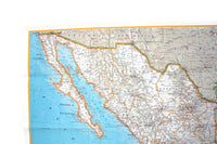 Vintage 1973 National Geographic Double-Sided Wall Map of Mexico