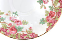 Vintage Royal Stafford Olde English Garden China Pink Rose Porcelain Saucer or Ring Dish