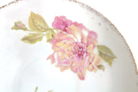 Vintage Rosenthal China Pink Rose Floral Pattern Porcelain Saucer or Ring Dish