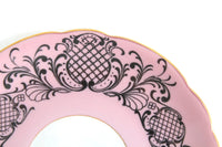 Vintage Royal Bayreuth Bavaria China Pink & Black Porcelain Saucer or Ring Dish