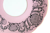 Vintage Royal Bayreuth Bavaria China Pink & Black Porcelain Saucer or Ring Dish
