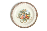 Vintage Cream & Gold Fragonard-Style Porcelain Saucer or Ring Dish