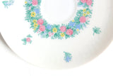 Vintage Rosenthal China Pink & Blue Rose Floral Pattern Porcelain Saucer or Ring Dish