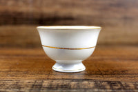 Vintage Hutschenreuther China White & Gold Floral Pattern Demitasse Teacup & Saucer Set