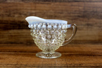 Vintage Fenton White Opalescent Moonstone Hobnail Glass Creamer