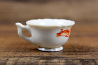 Vintage White & Orange Scenic Porcelain Miniature Teacup