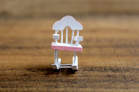 Vintage Half Scale White & Pink 1:24 Miniature Dollhouse Rocking Chair