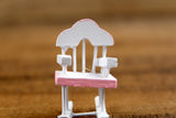 Vintage Half Scale White & Pink 1:24 Miniature Dollhouse Rocking Chair