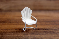 Vintage Half Scale 1:24 Miniature Dollhouse White Metal Patio Chair