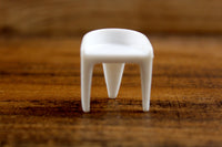 Vintage 1:12 Miniature Dollhouse Mid-Century Style White Plastic Chair by Plasco