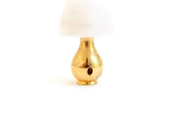 Vintage 1:12 Miniature Dollhouse White & Brass Table Lamp