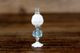 Vintage 1:12 Miniature Dollhouse White & Blue Hurricane Lamp