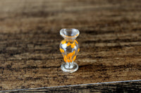 Vintage 1:12 Miniature Dollhouse Clear Glass & Orange Dot Vase