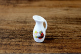 Vintage Miniature Dollhouse White Porcelain Vase with Butterfly Accent