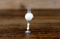 Vintage 1:12 Miniature Dollhouse White Porcelain & Floral Hurricane Lamp