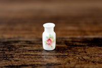 Vintage 1:12 Miniature Dollhouse White & Pink Floral Porcelain Vase