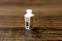 Vintage 1:12 Miniature Dollhouse White & Orange Floral Asian-Style Porcelain Vase