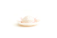 Vintage 1:12 Miniature Dollhouse White & Pink Straw Hat