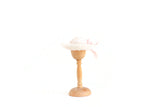 Vintage 1:12 Miniature Dollhouse White & Pink Straw Hat