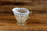 Vintage Fenton White Opalescent Moonstone Hobnail Glass Creamer