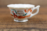 Vintage White & Orange Scenic Porcelain Miniature Teacup
