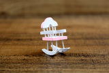 Vintage Half Scale White & Pink 1:24 Miniature Dollhouse Rocking Chair