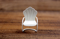 Vintage Half Scale 1:24 Miniature Dollhouse White Metal Patio Chair