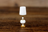 Vintage 1:12 Miniature Dollhouse White & Gold Table Lamp