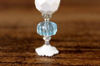 Vintage 1:12 Miniature Dollhouse White & Blue Hurricane Lamp