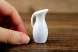 Vintage Miniature Dollhouse White Porcelain Vase with Butterfly Accent