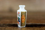 Vintage 1:12 Miniature Dollhouse White & Orange Floral Asian-Style Porcelain Vase
