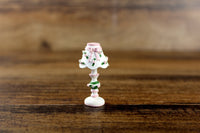 Vintage 1:12 Miniature Dollhouse White & Pink Floral Table Lamp