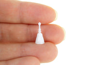 Vintage 1:12 Miniature Dollhouse White Dinner Bell by Chrysnbon