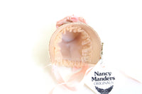 Artisan-Made Vintage Pink 1:12 Miniature Dollhouse Bonnet Hat by Nancy Manders