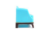 Vintage 1:12 Miniature Dollhouse Blue Plastic Sofa by Plasco