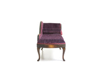 Artisan-Made Vintage 1:12 Miniature Dollhouse Purple Chaise Lounge