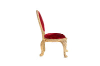 Vintage 1:12 Miniature Dollhouse Brass & Red Velvet Parlor Chair