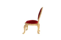 Vintage 1:12 Miniature Dollhouse Brass & Red Velvet Parlor Chair